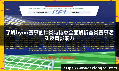了解byou赛事的种类与特点全面解析各类赛事活动及其影响力