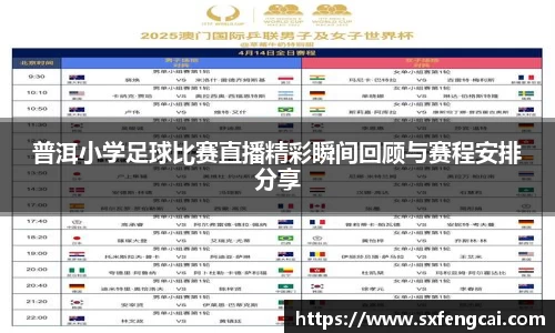 普洱小学足球比赛直播精彩瞬间回顾与赛程安排分享